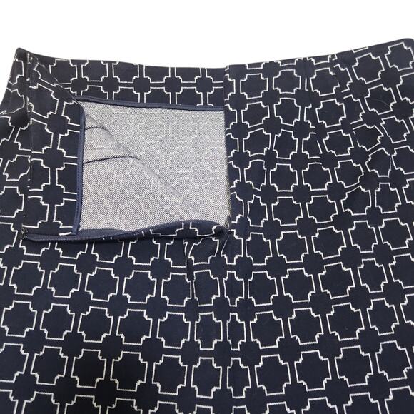 Talbots Navy and White Pencil Skirt Back Zipper Size 10 - Picture 6 of 8